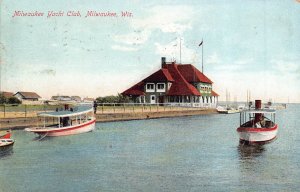 MILWAUKEE WISCONSIN~YACHT CLUB~1909 FABER PUBLISHED POSTCARD