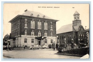 1950 Post Office Building Street View Newport Vermont VT Posted Vintage Postcard 