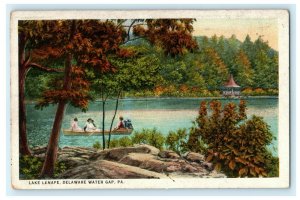 Lake Lenape Delaware Water Gap Pennsylvania Row Boat Vintage Postcard 