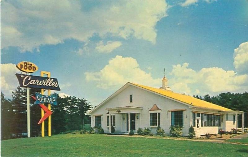  Union Connecticut Carvilles Restaurant Rt 15, Exit 106 Hwy 84 1960s  Postcard