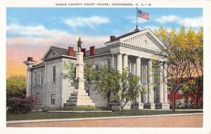 Henderson North Carolina Vance Court House Street View Antique Postcard K86120