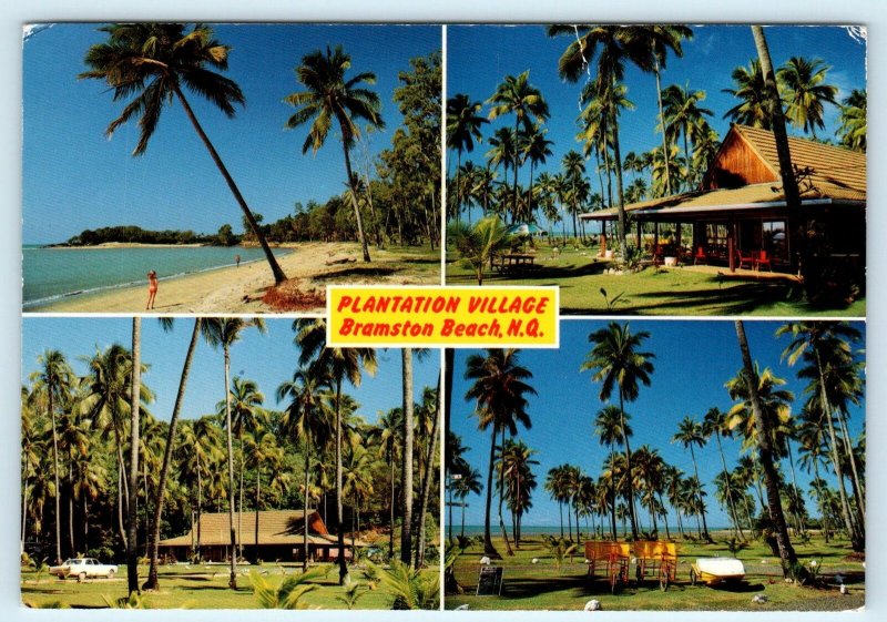 BRAMSTON BEACH, NQ, Australia ~ PLANTATION VILLAGE Multiview  c1960s  Postcard