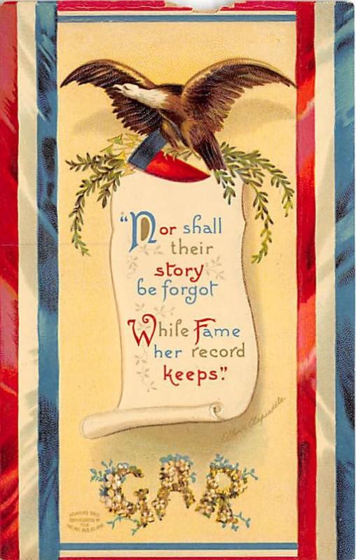 Washington's Birthday, Ellen H Clapsaddle Patriotic Unused paper chip top edge