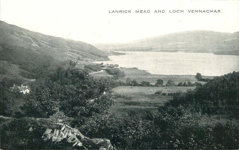 LANRICK MEAD & LOCH VENNACHAR SCOTLAND UK VALENTINES BROMOTONE POSTCARD c1910s