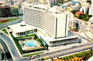 Athens, Greece ATHENS HILTON HOTEL Bird's Eye~Artist's Rendition Chrome Postcard