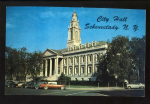 Schenectady, New York/NY Postcard, City Hall On Jay Street, 1950's Cars