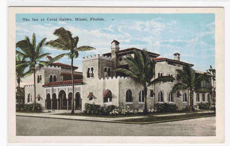 Inn at Coral Gables Miami Florida 1920c postcard