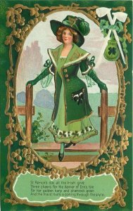 Ireland St Patrick's Day Greeting Irish maid Series 3 artist Postcard 22-3477