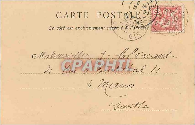 Postcard Old Bordeaux Palace Gate (map 1900)