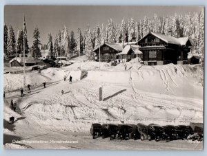 Oslo Norway Postcard Frognerseteren Main Restaurant 1951 Posted RPPC Photo