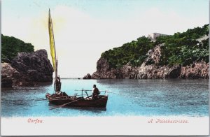 Greece Corfu Paleokastritsa Vintage Postcard C117