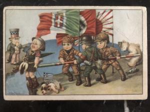 Mint Italy Facist Picture Postcard WW2 all against England