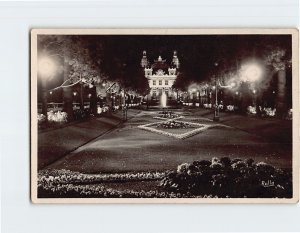 Postcard Le Casino Et Jardins, Monte-Carlo La Nuit, Monaco, Monaco