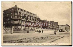 Old Postcard Deauville La Plage Fleurie The Normandy Hotel