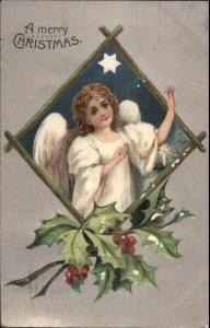 Christmas - Angel Child & Star G-A Series 1363 c1910 Postcard