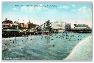 c1910 Pike Front Bathing Beach Exterior Building Long Beach California Postcard