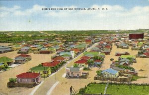 aruba, N.W.I., SAN NICOLAS, Bird's-eye View (1940s) Postcard (2)