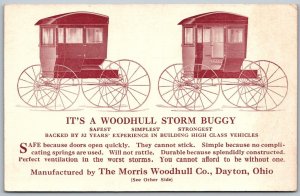 Dayton Ohio c1910 Advertising Postcard Woodhull Storm Buggy Lancaster OH Dealer