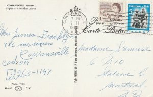 VINTAGE POSTCARD CHURCH OF ST. THERESE COWANSVILLE QUEBEC 1969