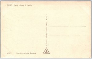 Roma - Castel E Ponte S. Angelo Rome Italy Real Photo RPPC Postcard