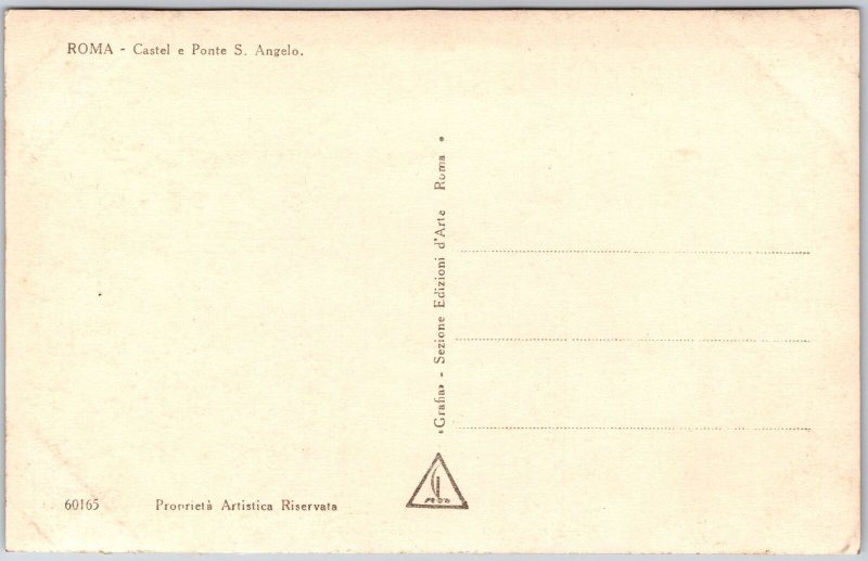Roma - Castel E Ponte S. Angelo Rome Italy Real Photo RPPC Postcard