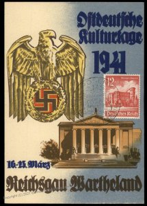 3rd Reich Germany 1941 Kulturtage Wartheland Posen German Culture Day Car 100748