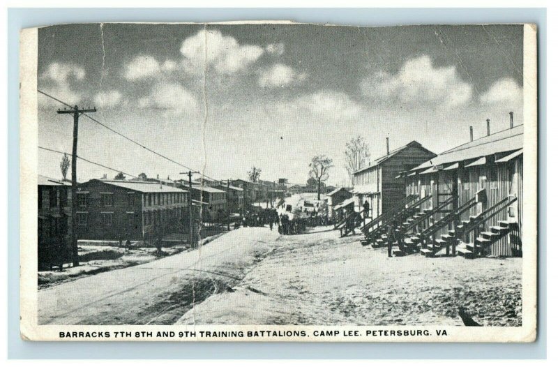 c. 1910 WWI Camp Lee Petersburg, VA Training Battalions Postcard P14