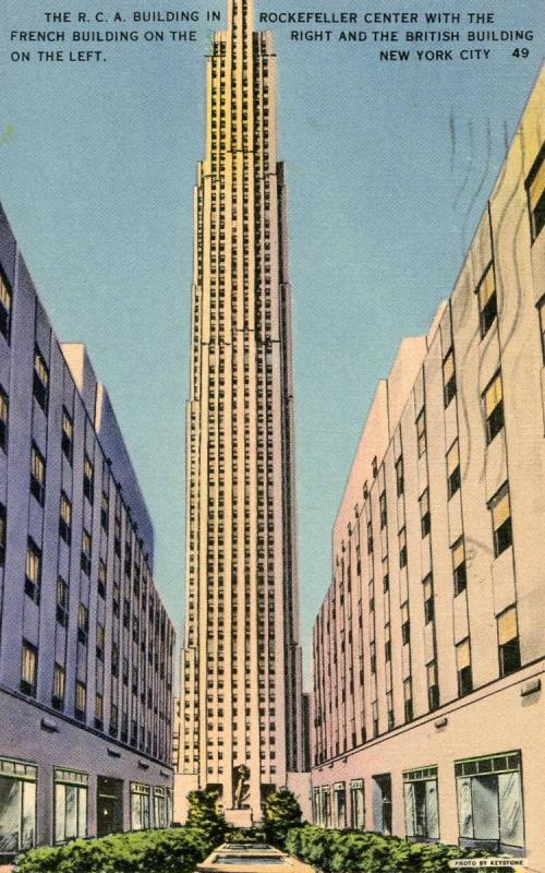 NY - New York City. Rockefeller Center, RCA Building, French Building, Britis...