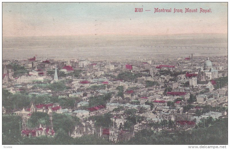 MONTREAL, Quebec, Canada, PU-1906; Montreal From Mount Royal