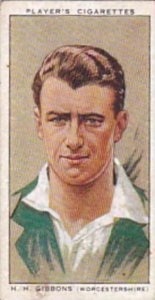 Player Vintage Cigarette Card Cricketers 1934 No 10 H H Gibbons