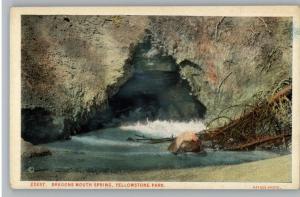 Old Postcard-Dragons Mouth Spring-Yellowstone Park
