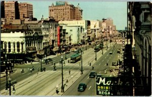 Aerial View Postcard Canal Street New Orleans Louisiana