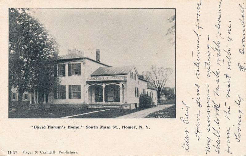 Homer Cortland County NY New York David Harum's Home on South Main Street pm1905