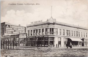 Coaldale Corner Lethbridge Alberta AB Alta JJ Johnston Postcard H45 *as is