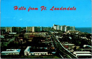 USA Hello From Fort Lauderdale Florida Chrome Postcard 09.73