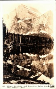 RPPC Gould Mountain & Josephine Lake, Glacier National Park MT Vtg Postcard X24