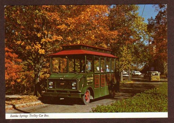 AR Trolley Car Bus EUREKA SPRINGS ARKANSAS Postcard PC