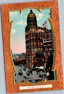 Postcard NYC Park Row fancy border 1910