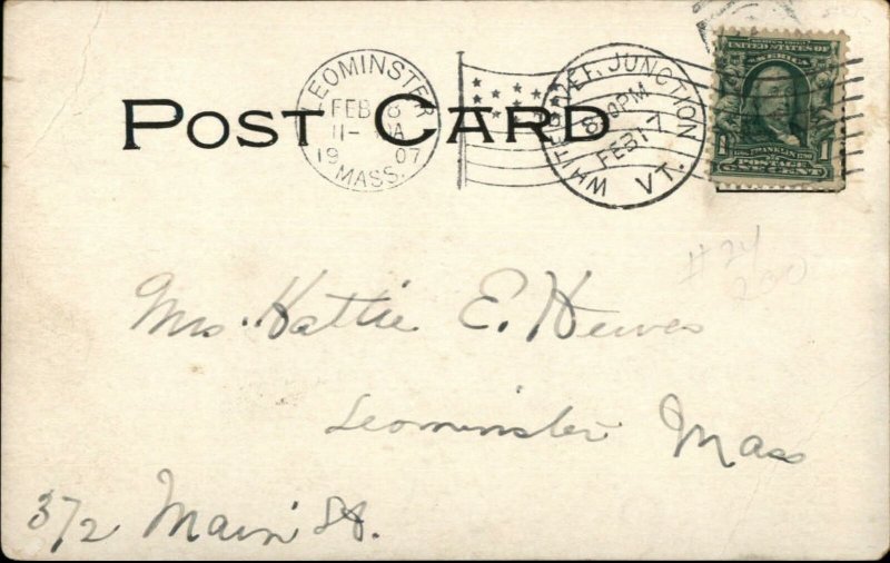 White River Junction VT RR Train Depot Station c1905 Postcard