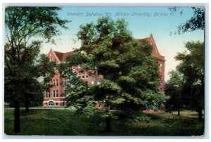 c1910 Women's Building Jas. Millikin University School Decatur Illinois Postcard