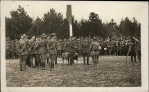 Military King George V Presents Medal of Bravery WWI Unidentified RPPC c1915
