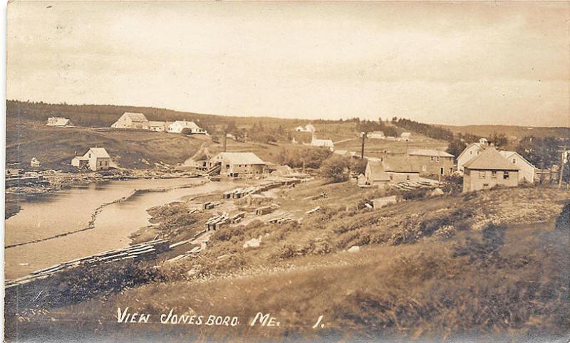 Jonesboro ME Harbor View in 1929 RPPC Postcard