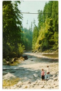 Capilano Suspension Bridge, Vancouver, BC, Vintage Chrome Postcard #1