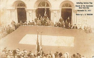 New York City Church of Ascension Service Flag 1917 Real Photo Postcard