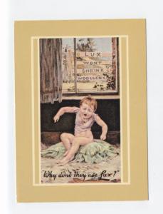 ad0451  - advert for Lux washing  flakes - young boy - modern art postcard