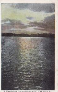 Illinois East Saint Louis Moonlight On The Mississippi River 1910