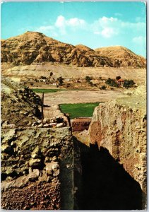 VINTAGE CONTINENTAL SIZE POSTCARD OLD CITY JERICHO POSTED FROM JERUSALEM JORDAN