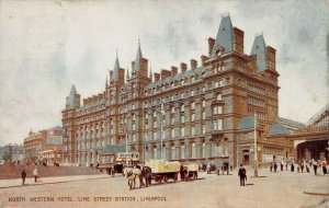 North Western Hotel, Lime St. Train Station, Liverpool, England,1913 Postcard