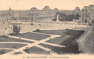 France Panorama de Paris Le Nouveau Louvre Museum vintage postcard
