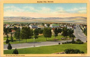 Postcard NV 1930s Boulder City birds eye view